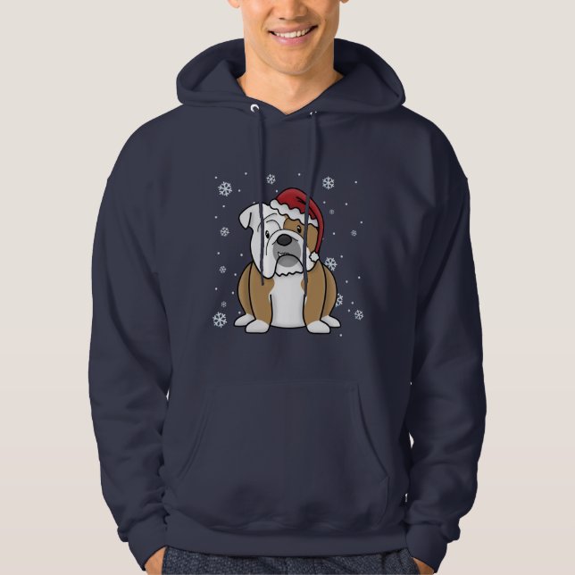 Moletom Buldogue do inglês de Kawaii do Natal (Frente)