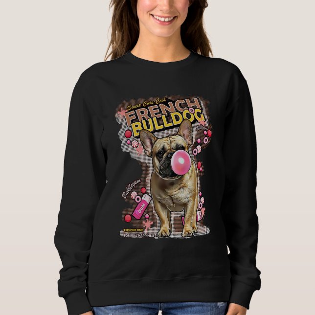 Moletom Buldogue Francês E Candy Frenchie Dog Puppy Anima (Frente)