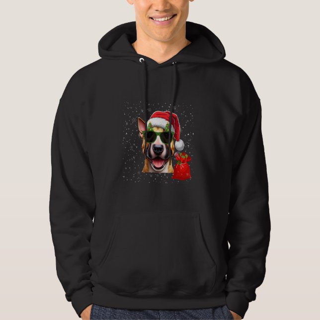 Moletom Bull Terrier Dog Homens Mulheres Natal (Frente)