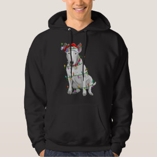 Moletom Bull Terrier Dog Lover Xmas Santa Hat Bull Terrier