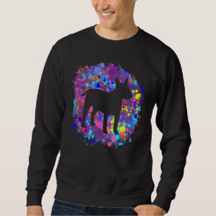 Moletom Bull Terrier Dog Pink Watercolor Splatter Art Love