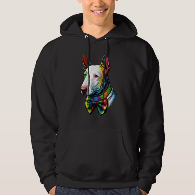 Moletom Bull Terrier Gay Pride LGBT Rainbow Flag Bull Terr (Frente)