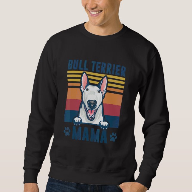 Moletom Bull Terrier Mama Mãe Retro Cão Mãe 1 (Frente)