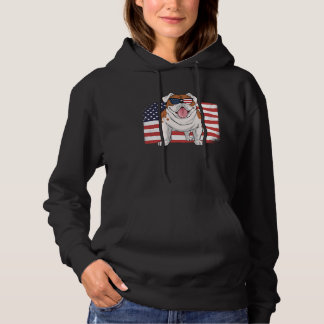 Moletom Bulldog American Flag 4th of July USA Independence
