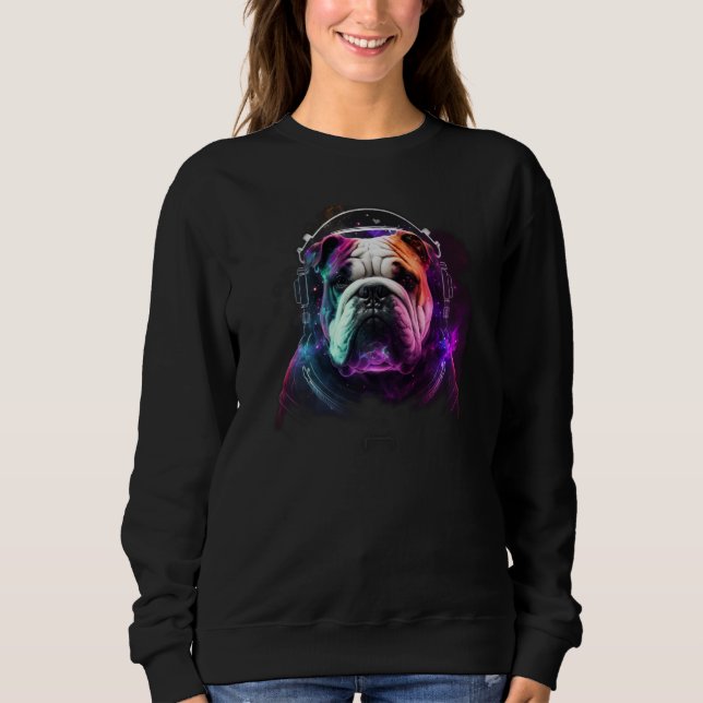 Moletom Bulldog Astronaut in Space Colorful Planetary Expl (Frente)