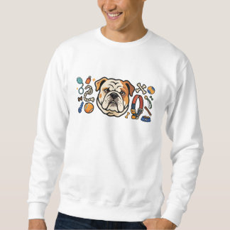 Moletom Bulldog Fofo com Ilustração de Brinquedos para Cãe