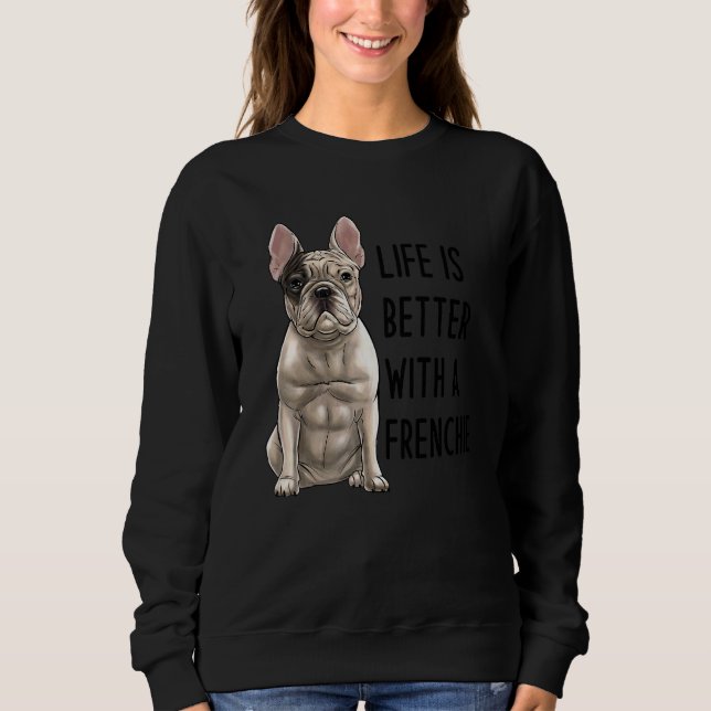 Moletom Bulldog Francês Com Um Frenchie 1 (Frente)