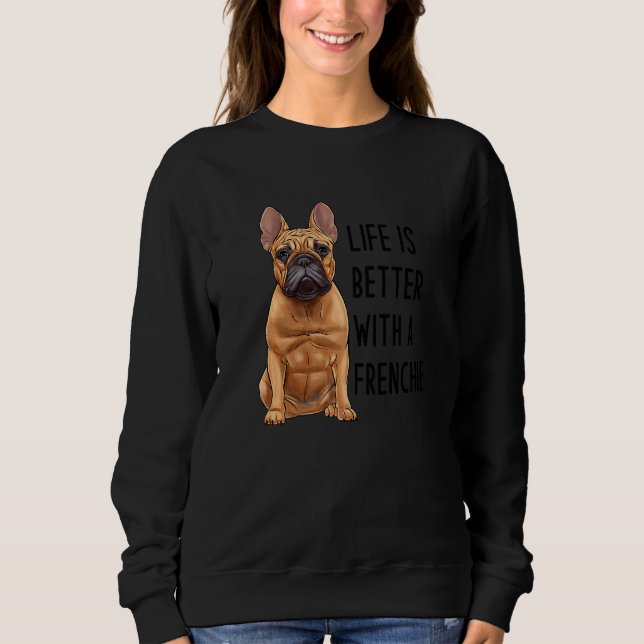 Moletom Bulldog Francês Com Um Frenchie 3 (Frente)