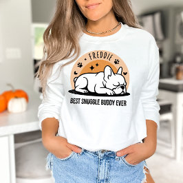 Moletom Bulldog Francês Engraçado Desenhado à Mão Personal