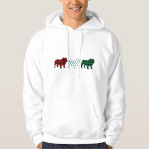 Moletom Bulldog Inglês Engraçado Xadrez Vermelho Natal Amo