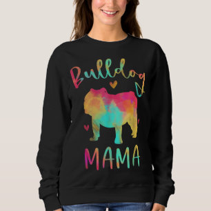 Moletom Bulldog Mama Colorida Inglês Bulldog Dog Mo