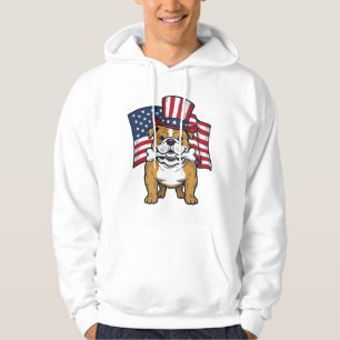 Moletom Bulldog Patriótico Com Desenho Vetorial de Bandeir