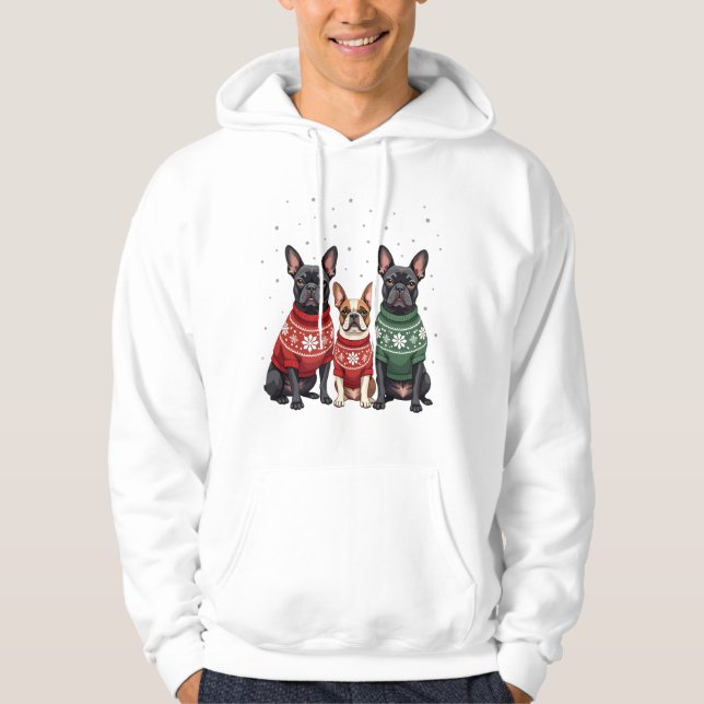 Moletom Bulldogs Franceses de Natal Frenchie de Natal Cach (Frente)
