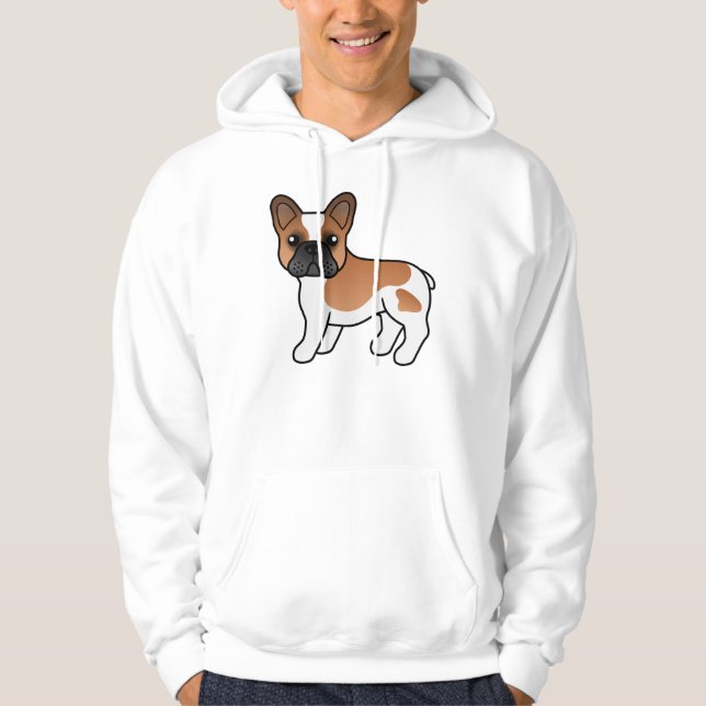 Moletom Bulldogue Francês Piebald Vermelho Cachorro de Des (Frente)