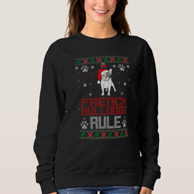 Moletom Bulls Franceses Regra Pet Christmas Ugly Sweater (Frente)