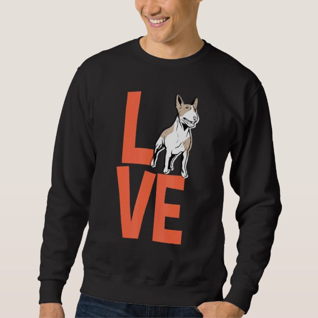 Moletom Bullterrier Love Cute Heart Vintage (Frente)