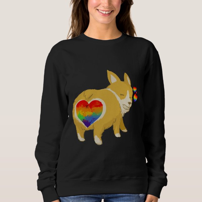 Moletom Bumbum Corgi Cute Lgbt Gay Arco-íris Design (Frente)