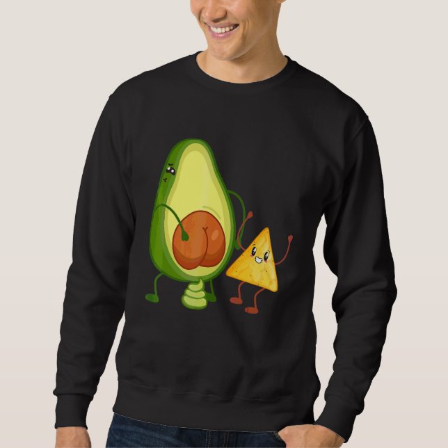 Moletom Bunda de Abacate Fofa Defecando Guacamole Com Tort (Frente)