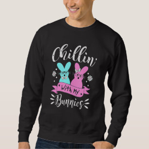 Moletom Bunny Chillin Com Meus Homens Bunnis Mulheres Cria