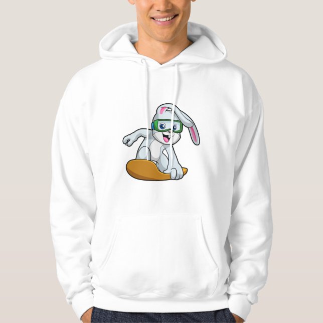 Moletom Bunny como Snowboarder com Snowboard (Frente)