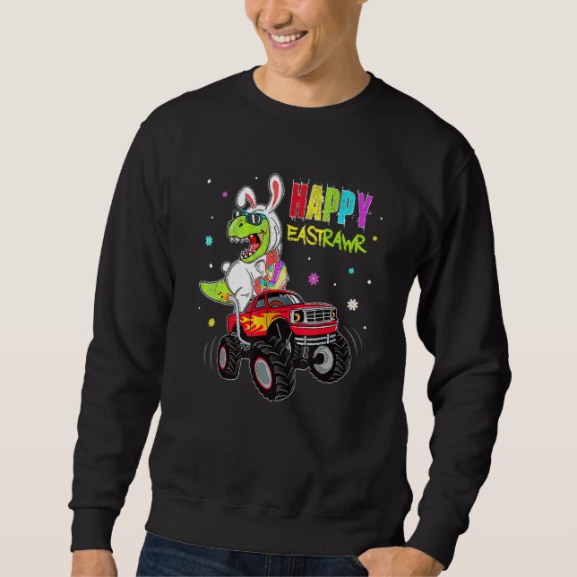 Moletom Bunny Dinosaur T Rex Monster Truck Happy Ea (Frente)