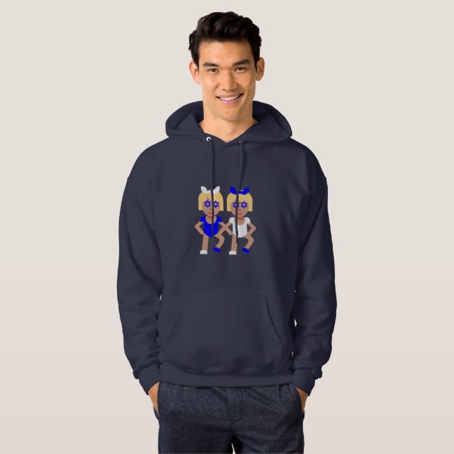 Moletom bunny ears hanukkah masculina casaco (Frente Completa)