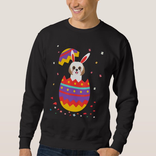 Moletom Bunny Ears Ovos Figurino Dia da Páscoa Fofo Gráfic (Frente)