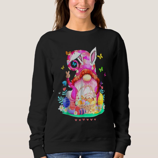 Moletom Bunny Gnome Rabbit Ovos Caçando Felz pascoa Dia F (Frente)