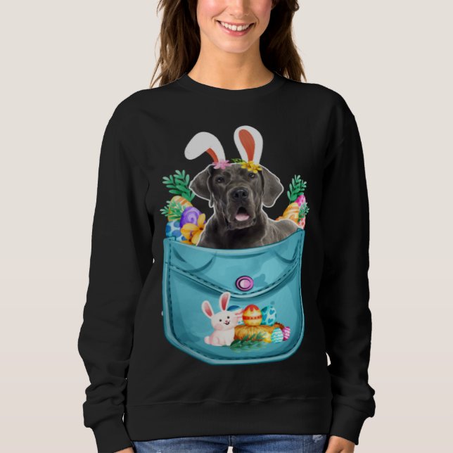 Moletom Bunny Great Dane In Pocket Easter Day Eggs Bunny D (Frente)