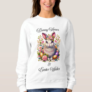 Moletom Bunny Kisses e Páscoa desejam a camisola feminina