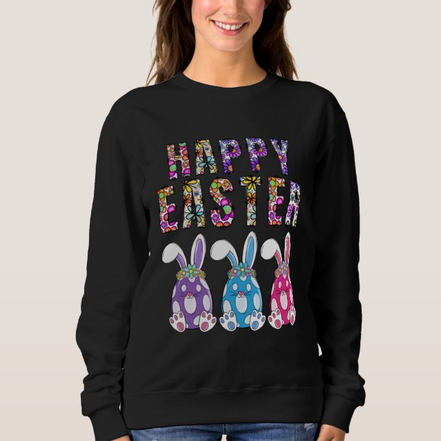 Moletom Bunny Pastel Spring Hunt Eggs Rabbit Happy Easter  (Frente)