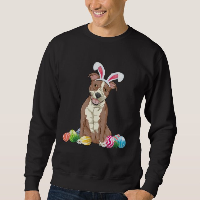 Moletom Bunny Pitbull Dog Easter Happy Easter Pitbull (Frente)