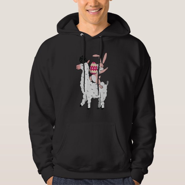Moletom Bunny Riding Llama Felz pascoa Cute Animal (Frente)