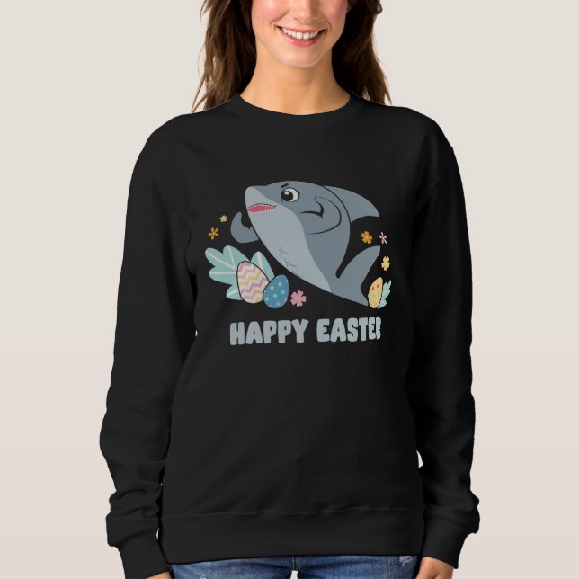 Moletom Bunny Spring Hunt Eggs cute shark Happy Easter Day (Frente)
