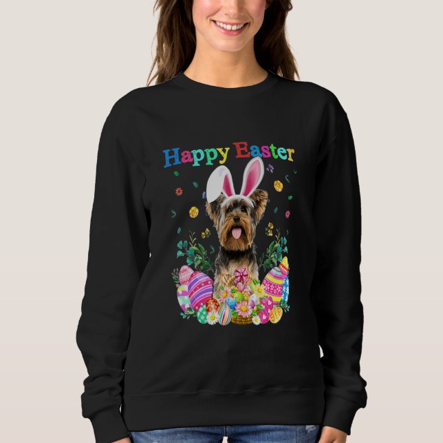 Moletom Bunny Yorkshire Terrier Dog Felz pascoa Ovos (Frente)