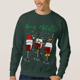 Moletom Buon Natale Festive Wine Glass Italiano