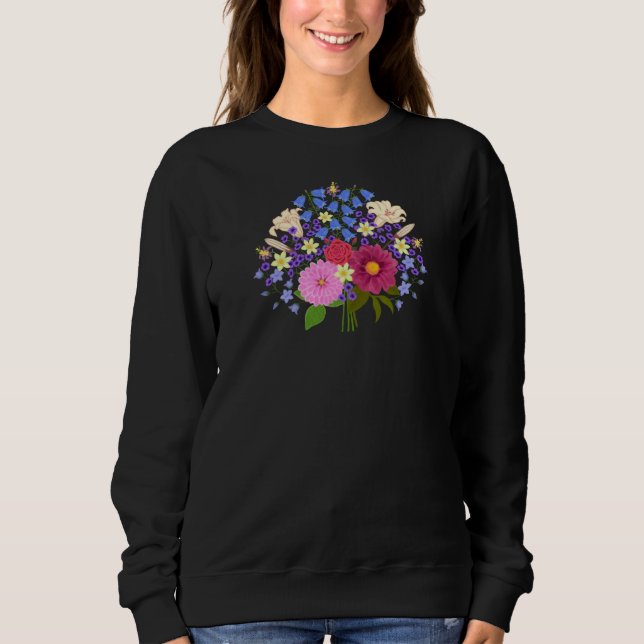 Moletom Buquê de Flores Preto (Frente)