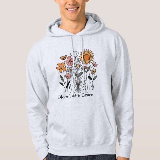 Moletom Buquê de Flores Silvestres Impressão de Arte Flora (Frente)