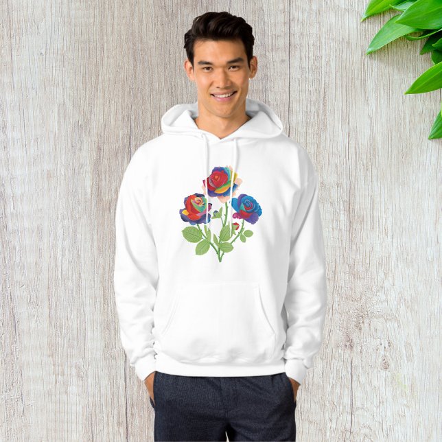Moletom Buquê de Rosas Arco-íris Arte Floral Pop (Criador carregado)