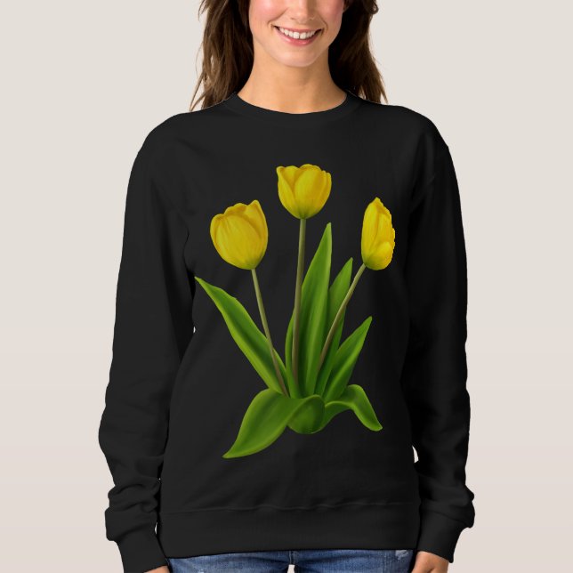 Moletom Buquê Flor Floral da Tulip Amarela Spri (Frente)