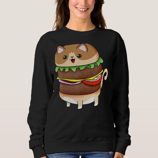 Moletom Burger de Gato de comida (Frente)