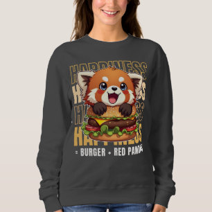 Moletom Burger E Pandas Vermelhas Me Fazem Feliz