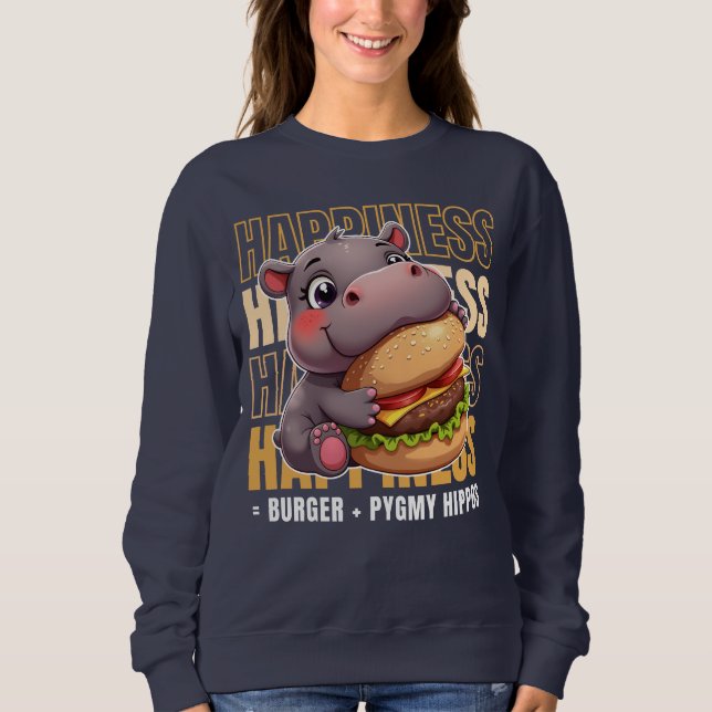 Moletom Burger E Pygmy Hippos Me Fazem Feliz (Frente)