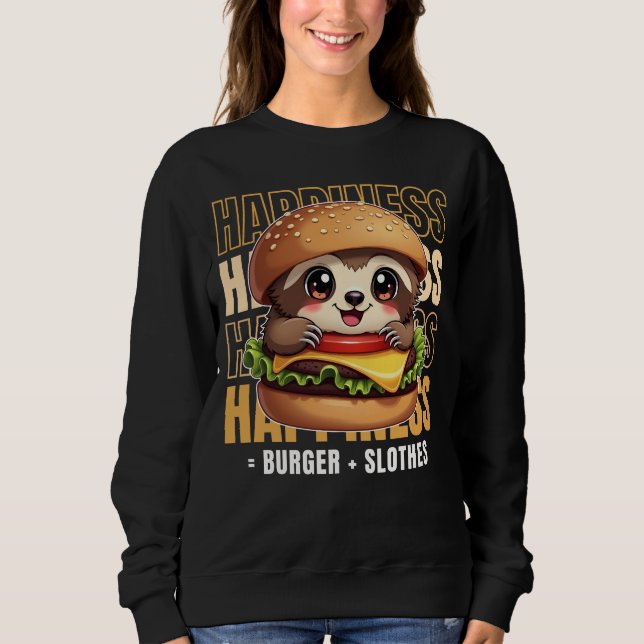 Moletom Burger E Slothes Me Fazem Feliz (Frente)