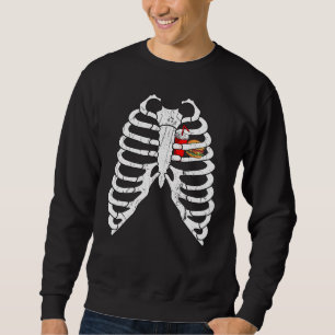 Moletom Burger Skeleton Xray Hamburger Comida Rápida Franc