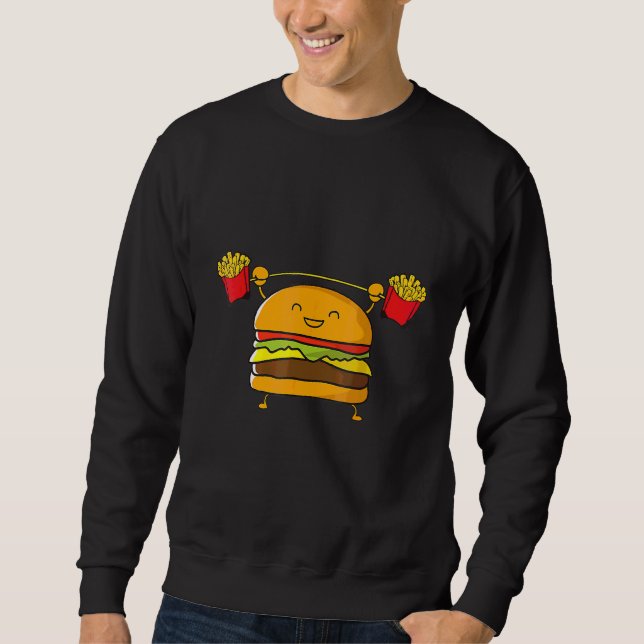 Moletom Burgers Levantando Comida de junta de Comida (Frente)