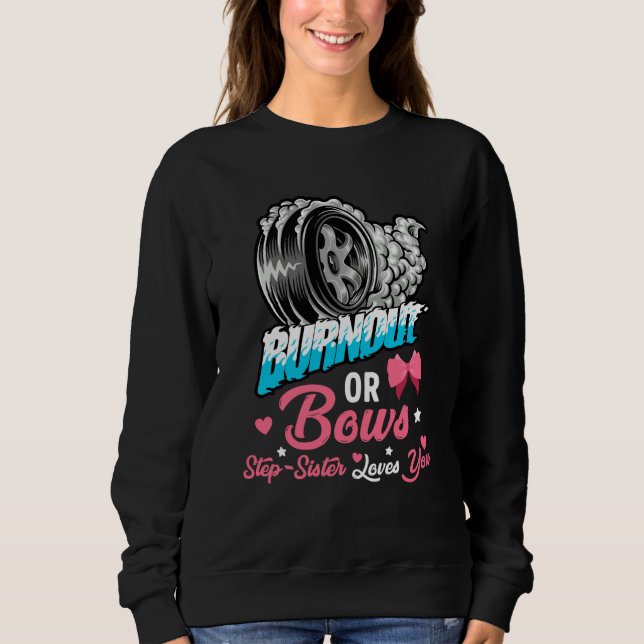 Moletom Burnout or Bows Gender Reveal Baby Announcement St (Frente)