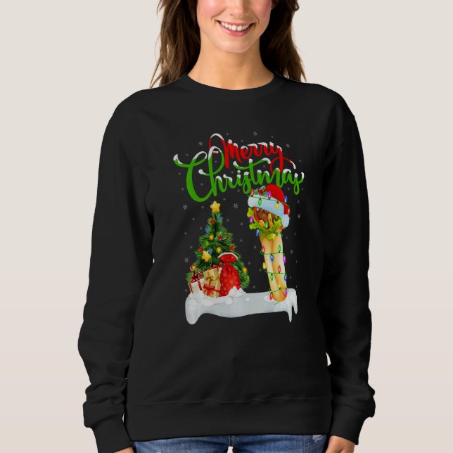 Moletom Burrito Food  Xmas Decorations Santa Burrito Chris (Frente)