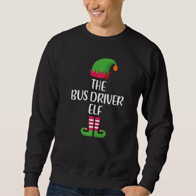 Moletom Bus Driver Elf Family Matching Group Christmas Paj (Frente)