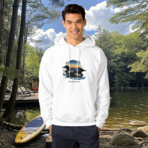 Moletom Butterfield Lake Loon Pair White Hoodie